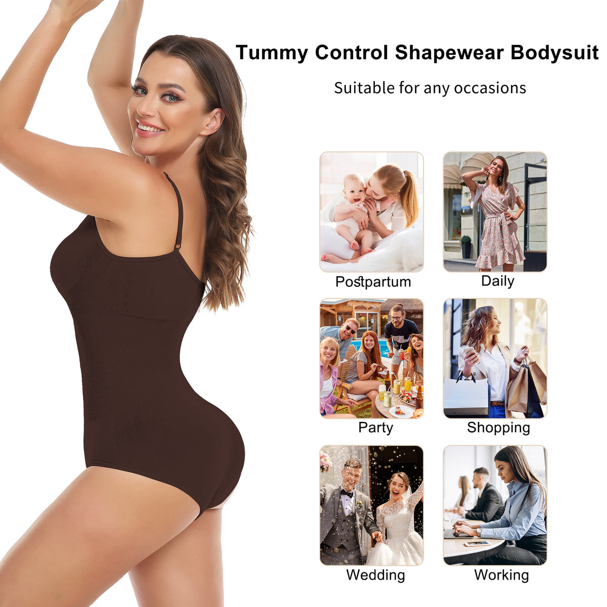 Shapewear Bodysuit for Women Tummy Control Body Shaper Snatched High Waist Body Suit